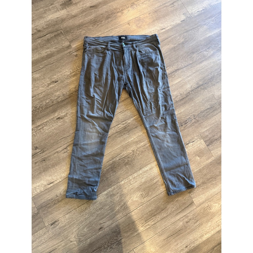 Paige Lennox Slim Fit Jeans Mens 34 Charcoal Gray Transcend‎ Stretch Denim Pants